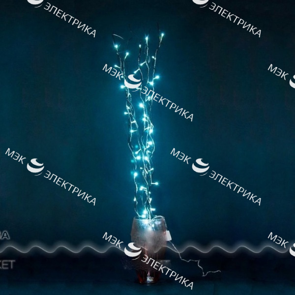 Ветки серебрянные 120см 50 белых LED 6400К 230V, LD206B-indoor