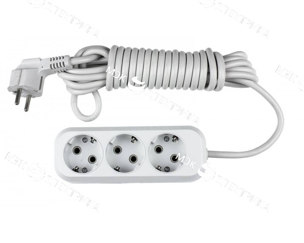 Удлинитель УЗ-З-3 3-х местн 3м. с з/к АБС пластик