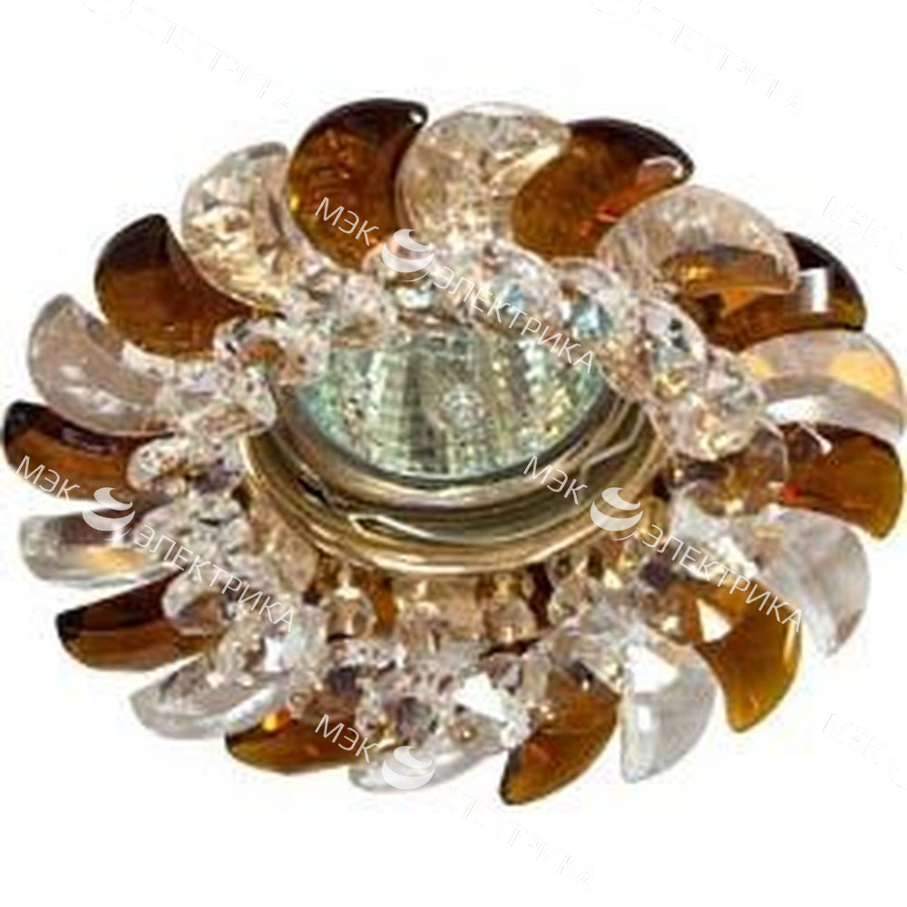 Светильник потолочный, MR16 G5.3 с прозрачным-коричневым стеклом, золото, с лампой, CD2316