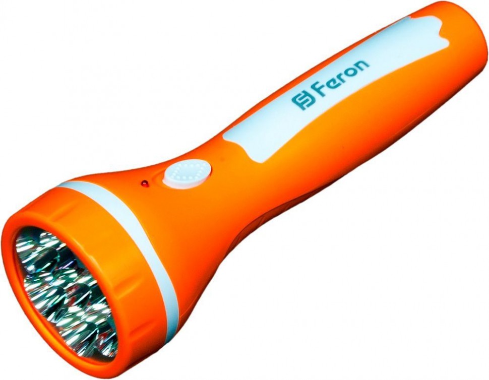 Фонарь аккумуляторный ручной 7LED 0,6W со встроенной вилкой для зарядки, оранжевый, TL040