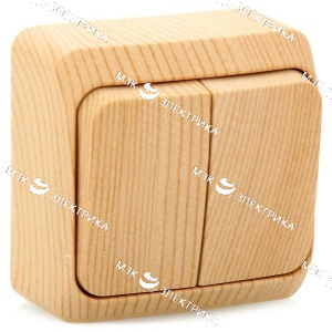 Этюд выключатель 2-клав. 10А 250B (cx5) O/M.сосна (max 3200)