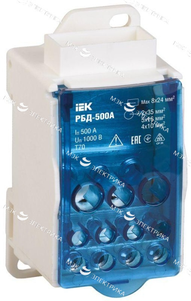 Блок распределительный на DIN-рейку РБД-500А IEK RBD-500