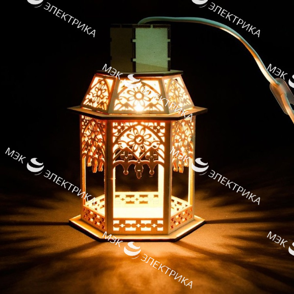 Деревянная световая фигура "Фонарь", LT093
