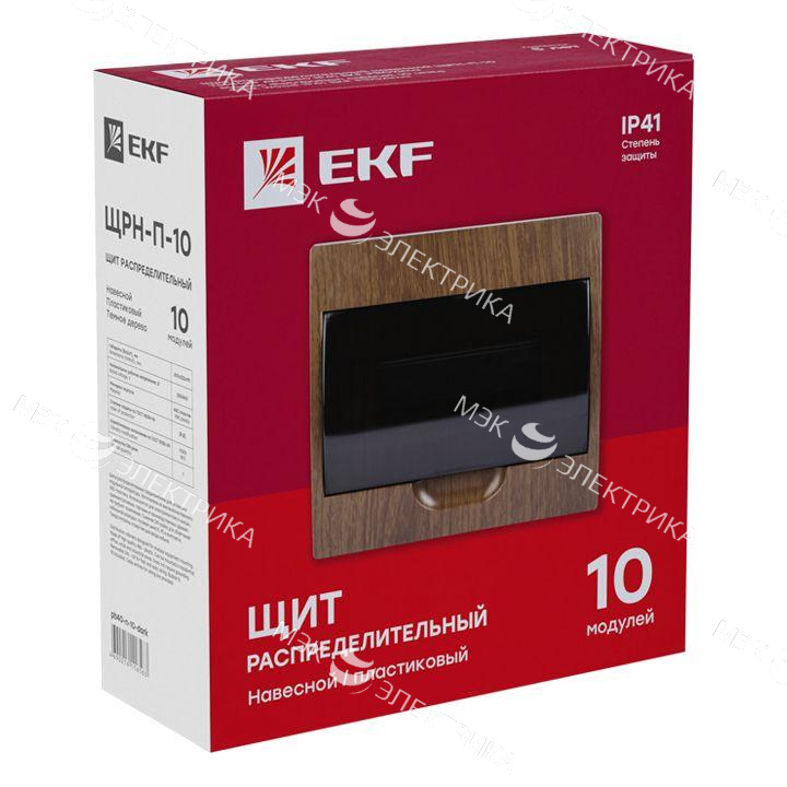 Щит ЩРН-П-10 IP41 темное дерево PROxima EKF pb40-n-10-dark