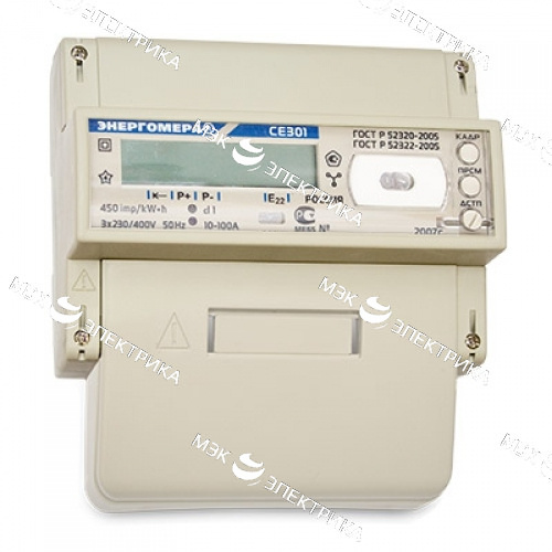Электросчетчик СЕ303 R33 543-JAZ 5(10)А 3*230/400В многотарифный, ЖКИ, оптопорт, RS485