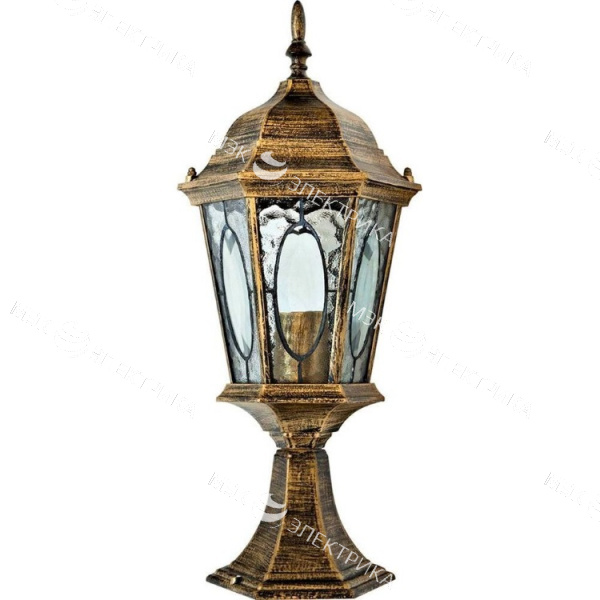 Светильник садово-парковый, 60W 230V E27 черное золото, PL162