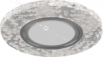 Светильник встраиваемый с разноцветной LED подсветкой Feron CD953 потолочный MR16 G5.3, прозрачный