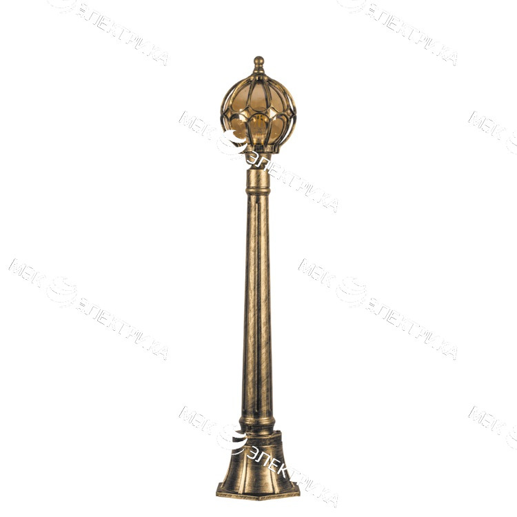 Светильник садово-парковый 60W 230V E27 1.10M черное золото, PL3706 "Сфера" Feron