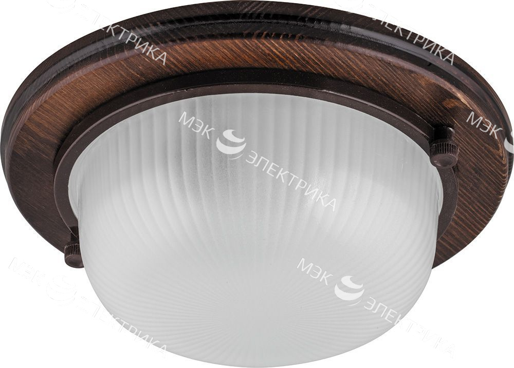 Светильник накладной IP54 , 220V 60Вт Е27,дерево, орех, круг НБО 03-60-021, 11573