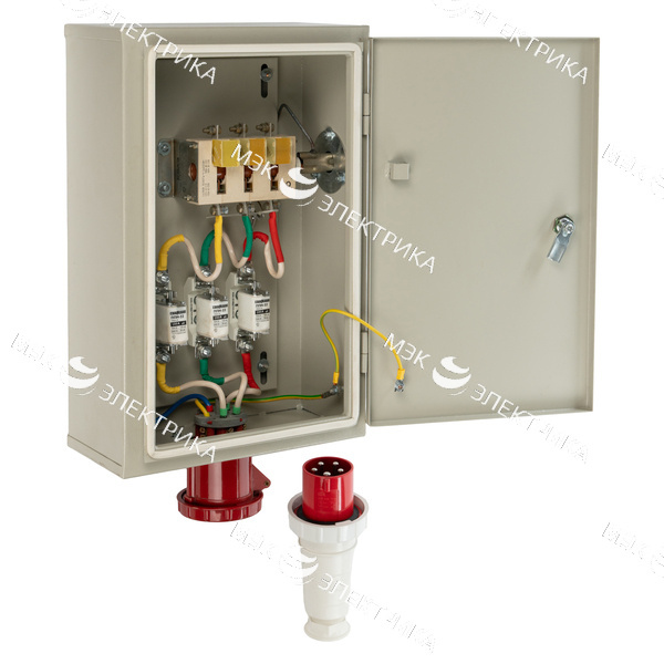 Ящик силовой с рубильником ЯВЗШ-31М-54 У2 с ПН-2 100А (N/PE) 5 штырей (500х300х170) IP65