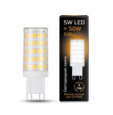 Лампа светодиодная G9-5W-2700K AC185-265V Gauss LED керамика