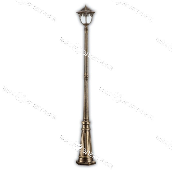 Светильник садово-парковый 100W 230V E27 2,15M черное золото, PL4087 "Афина" Feron