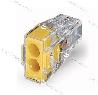 Клемма WAGO 773-322 на 2 провод.1-2,5мм (прозрачный/желтый) 24А б/п(снят)