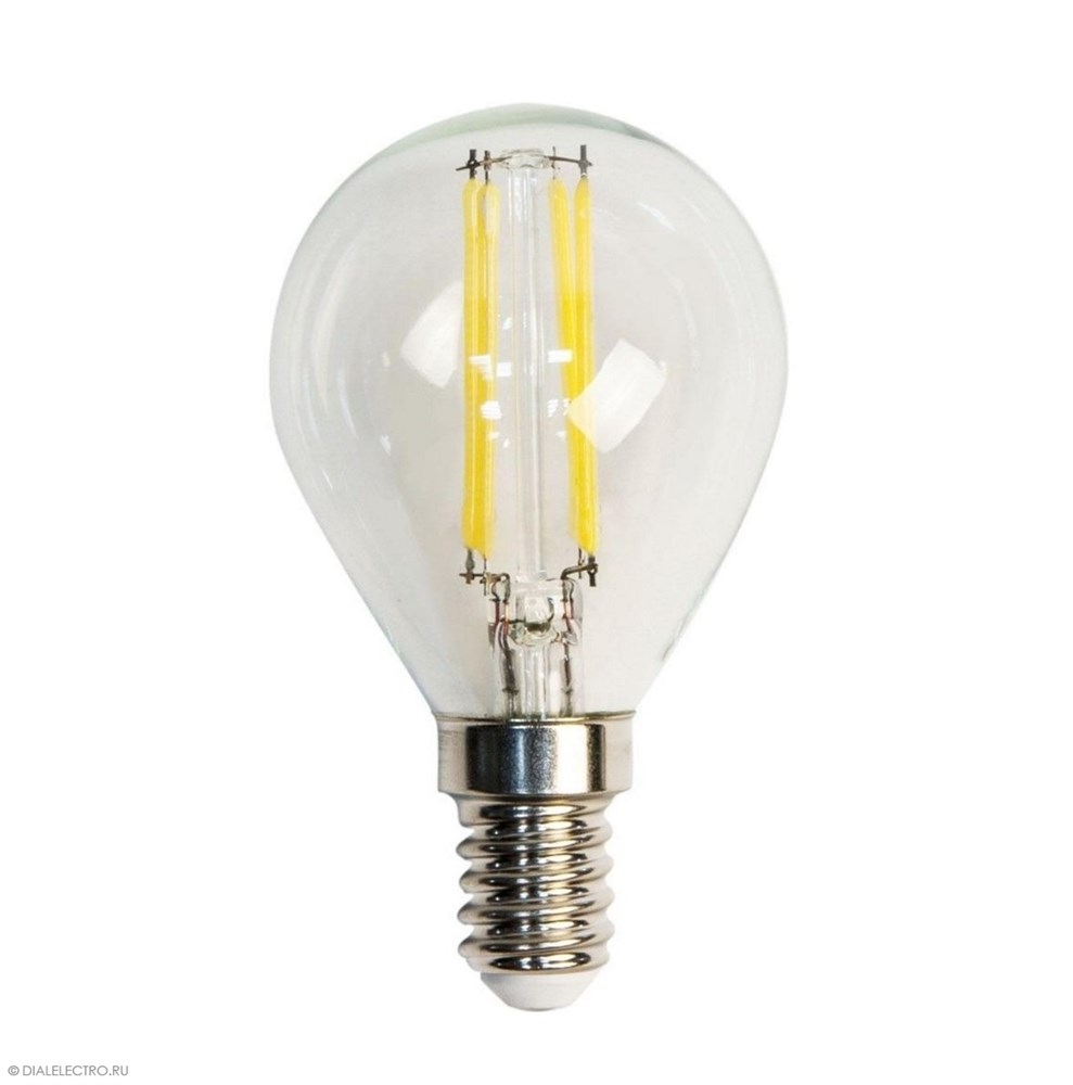 FL-LED Filament G45 6W E14 3000К 220V 600Лм 45*75мм FOTON_LIGHTING - лампа шарик прозрачная
