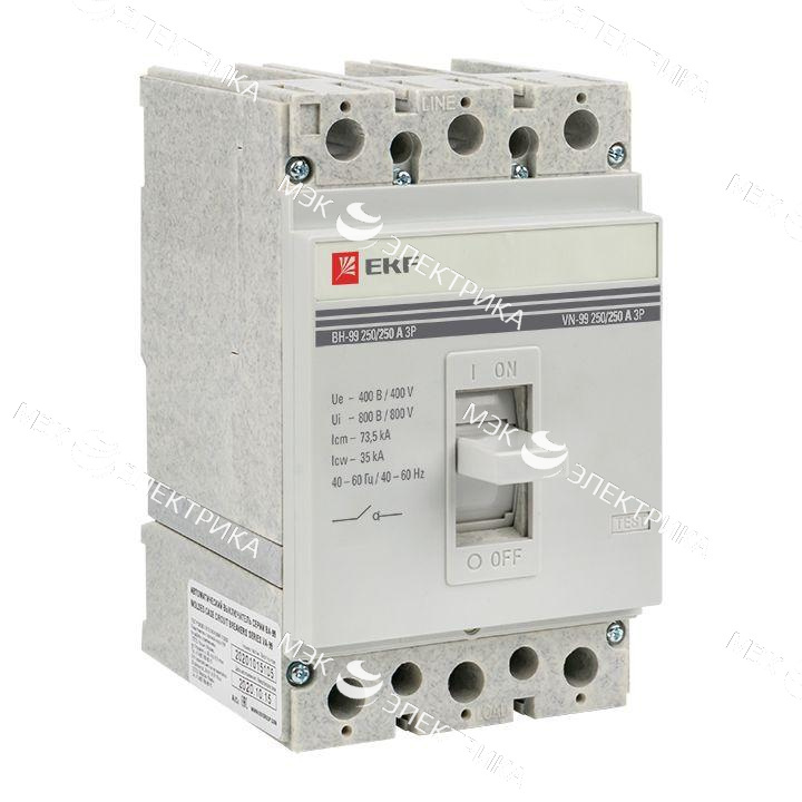 Выключатель нагрузки 3п ВН-99 250/250А EKF sl99-250-250