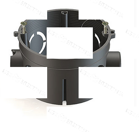 Коробка установочная D68x62мм для скрытого монтажа в кирпичных стенах (с саморезами) черная