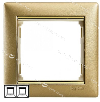 Рамка 2-м Valena горизонт. матов. зол. Leg 770302