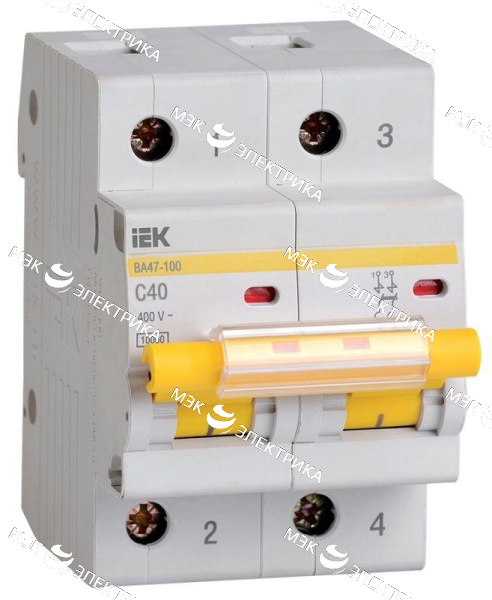 Выключатель автоматический модульный 2п C 40А 10кА ВА47-100 KARAT IEK MVA40-2-040-C