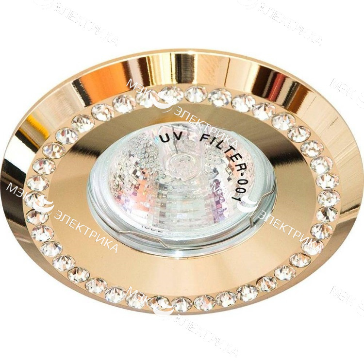 Светильник потолочный MR16 MAX50W 12V G5.3, прозрачный,золото,DL103-C