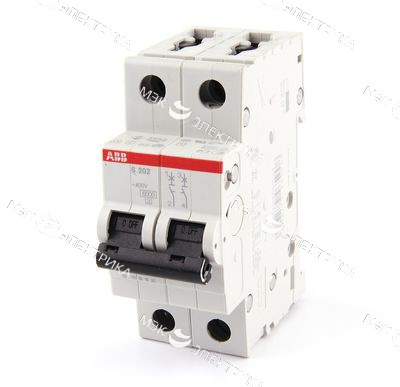 Выключатель автоматический модульный 2п C 20А 6кА S202 C20 ABB 2CDS252001R0204