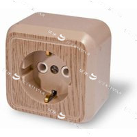 Розетка отк. уст. с з/к 1-мест. РА16-644 дуб greenel