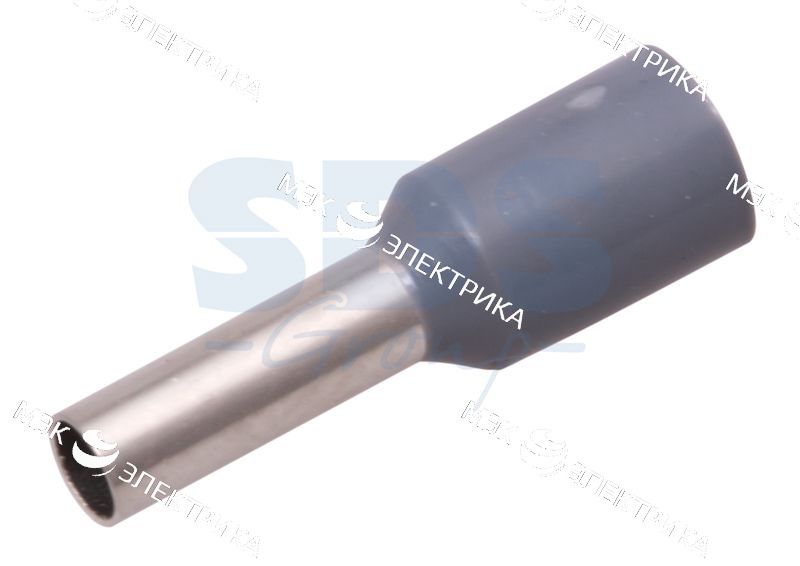 Наконечник штыревой втулочный изолир. (НШВИ F-18мм) 4кв.мм (СЕ040012grey) сер. REXANT 08-0822
