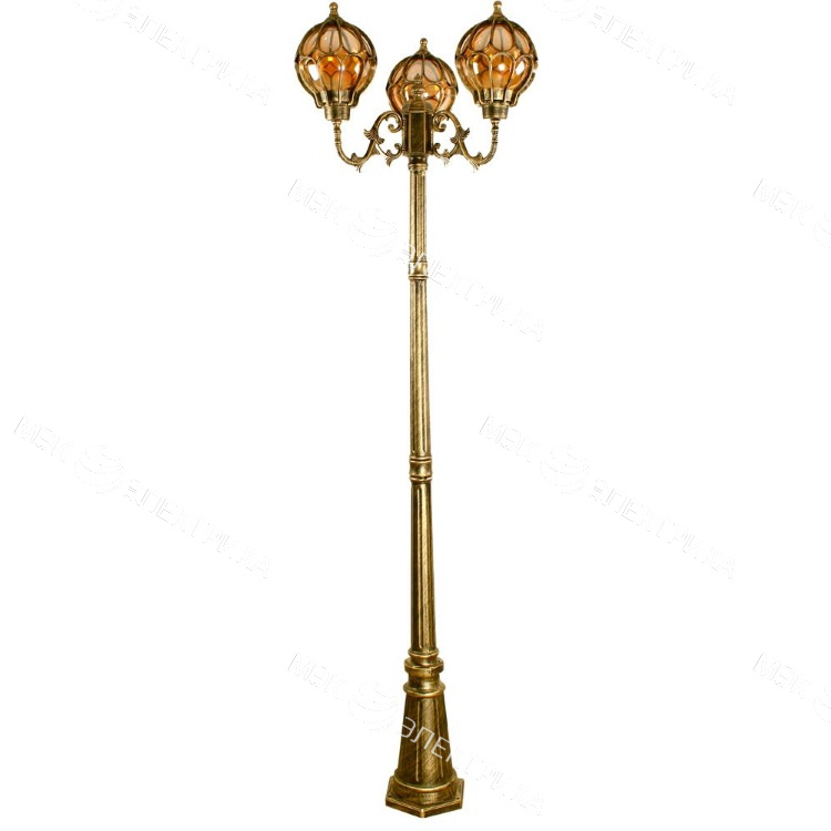 Светильник садово-парковый, 3*60W 230V E27 черное золото, IP44, PL3709