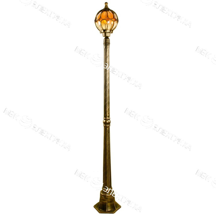 Светильник садово-парковый 60W 230V E27 1.45M черное золото, PL3707 "Сфера" Feron