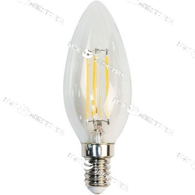 Лампа светодиодная E14- 5W-2700K LB-58 (свеча прозрачная) Feron
