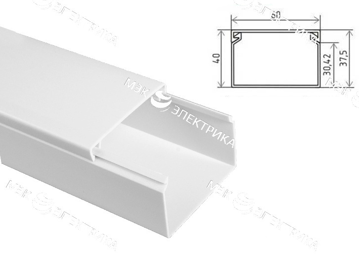 Кабель-канал КЭ 60х40 "Лигран" L-2 м Т (40м)