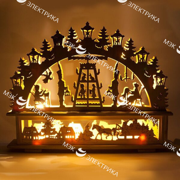 Деревянная световая фигура "Панно Сказка (2х-ярусное)", LT089