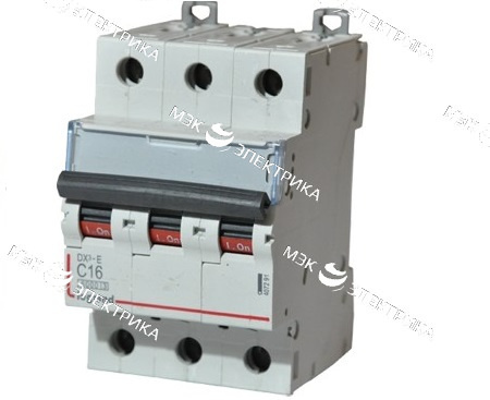 Выключатель автоматический модульный 3п C 16А 6кА DX3-E 6000 3мод. 230/400В Leg 407291