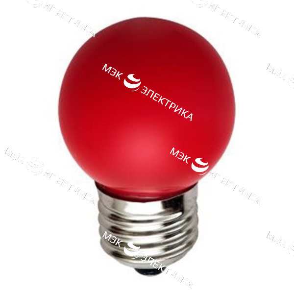 Лампа светодиодная E27- 1W- 5LED LB-37 (шар Красный) Feron
