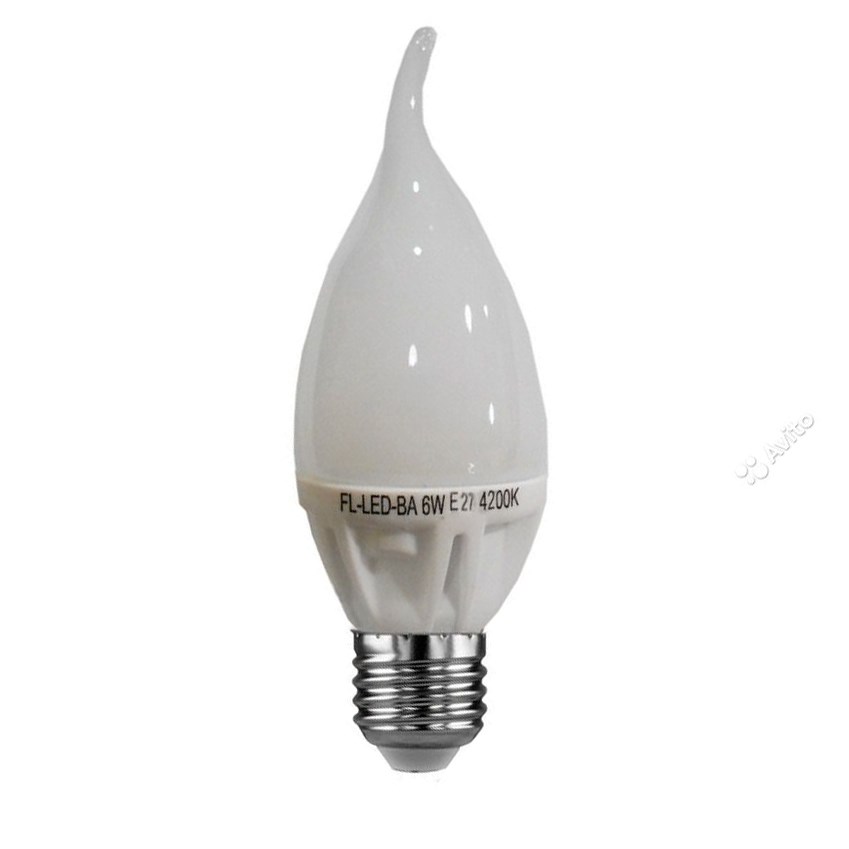 FL-LED-BA ECO 6W E27 2700К 230V 450lm (свеча на ветру) 40*136mm (S353) FOTON - лампа АКЦИЯ!