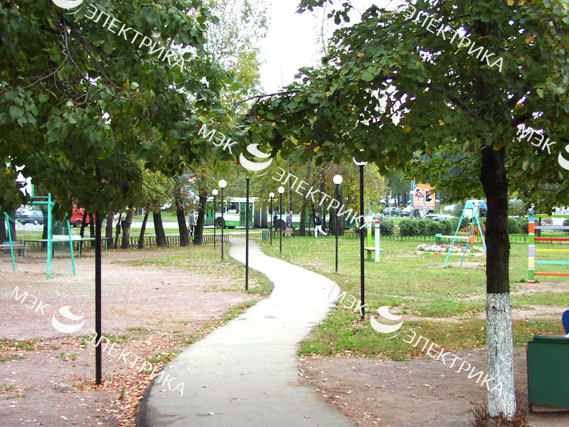 Cадово-парковый светильник ШАР h= 1м., d=250 мм белый МЭК Электрика