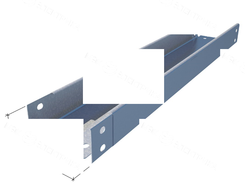 Лоток неперф.100х100 L=3000мм. S=0.7мм. "РЭКС СТАНДАРТ"