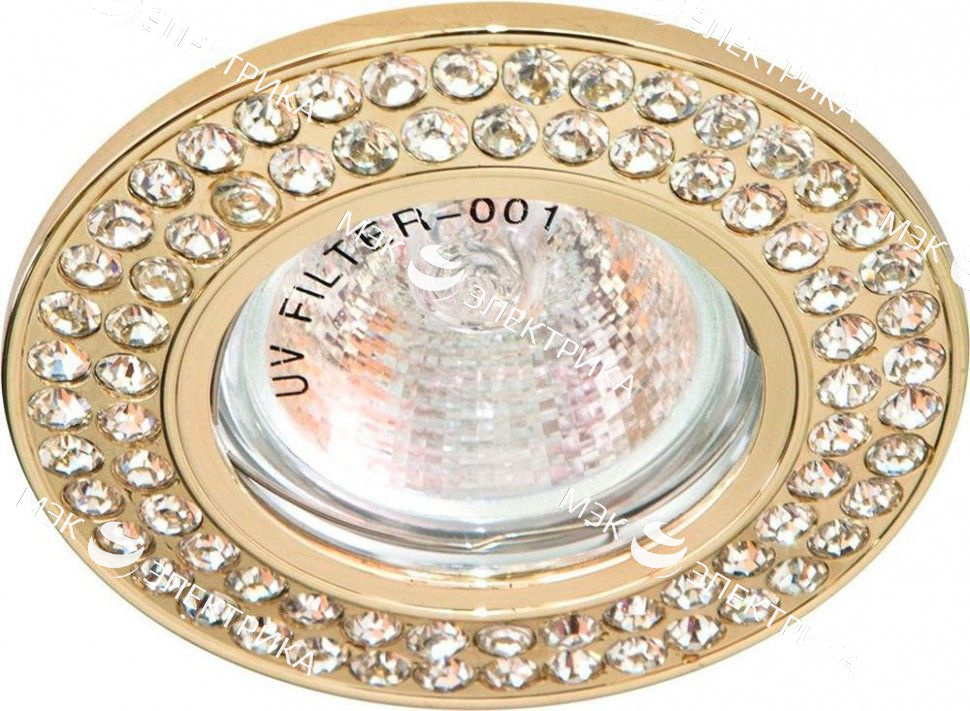 Светильник потолочный MR16 MAX50W 12V G5.3, прозрачный,золото,DL101-C Feron