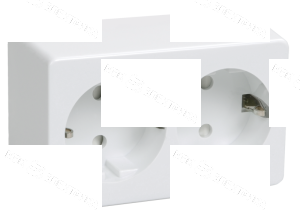 Розетка 2х местная с з/к для открытой установки РС22-3-ББ 