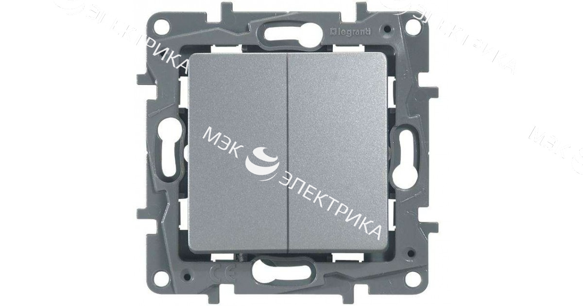 Переключатель проходной 1-кл. СП Valena 10А IP31 250В механизм алюм. Leg 770106