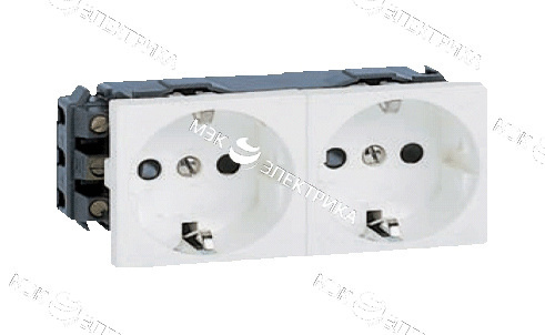 Розетка 2-м СП 4мод. Mosaic 16А IP20 защ. шторки винтов. клеммы для кабель-канала DLP механизм бел. 