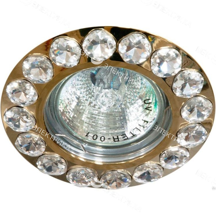 Светильник потолочный MR16 MAX50W 12V G5.3, прозрачный, золото, DL112-C