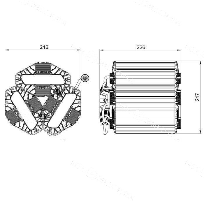 Светильник L-lego II 165/135/Г60/5.0K/L100/01/IKIX-33/220AC IP66 подвесное крепление LEDEL LII072