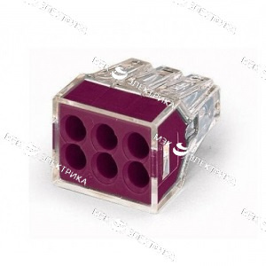 Клемма WAGO 773-326 на 6 провод.1-2,5мм (прозрачный) 24А б/п(снят)