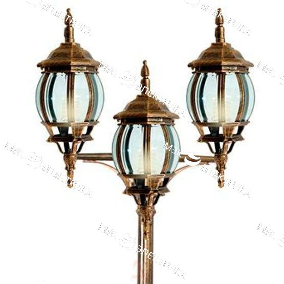 Светильник садово-парковый 3*100W 230V E27 черное золото,8115 "Классика" Feron