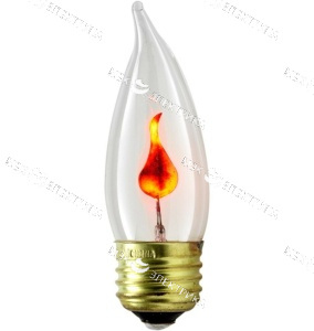 Лампа декоративная IL-N-CW35-3/RED-FLAME/E14/CL с типом свечения "эффект пламени" форма "свеча на ве