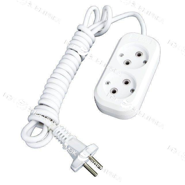 Удлинитель 2гн. 2м с/з ПВС 3x1 16А T-Plast