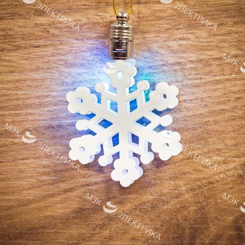 Фигурка подвесная "Снежинка" RGB 6*6 см