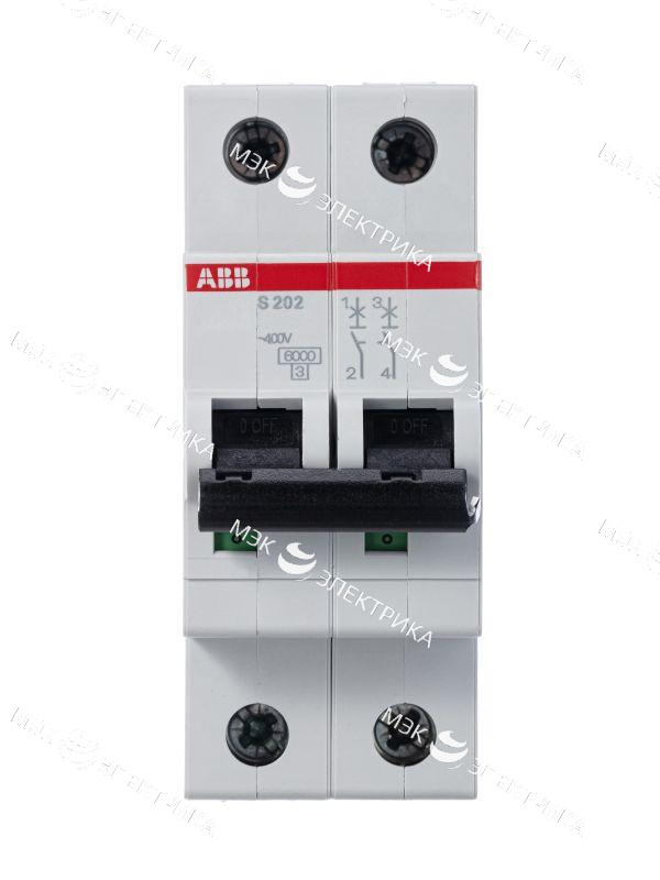 Выключатель автоматический модульный 2п C 20А 6кА S202 C20 ABB 2CDS252001R0204
