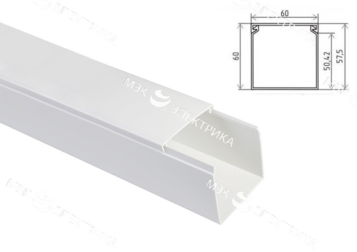 Кабель-канал КЭ 60х60 "Лигран" L-2 м Т (24м)