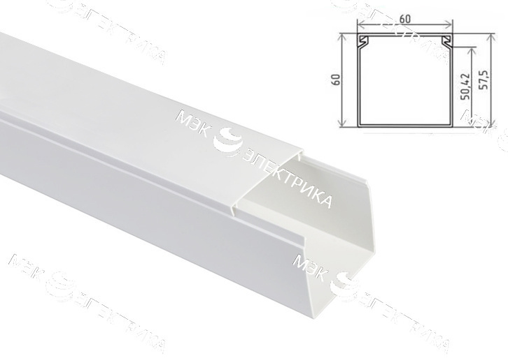 Кабель-канал КЭ 60х60 "Лигран" L-2 м Т (24м)